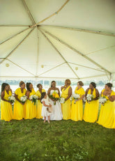 Cheryl| Lavish Looks Convertible Pale Yellow Chiffon Maxi Bridesmaid Dress with Multiway Infinity - Price #price_variant_lowest# - Pale Yellow - PromDressClub